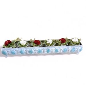 Mantle or Table Christmas Floral Arrangement or Candle Holder